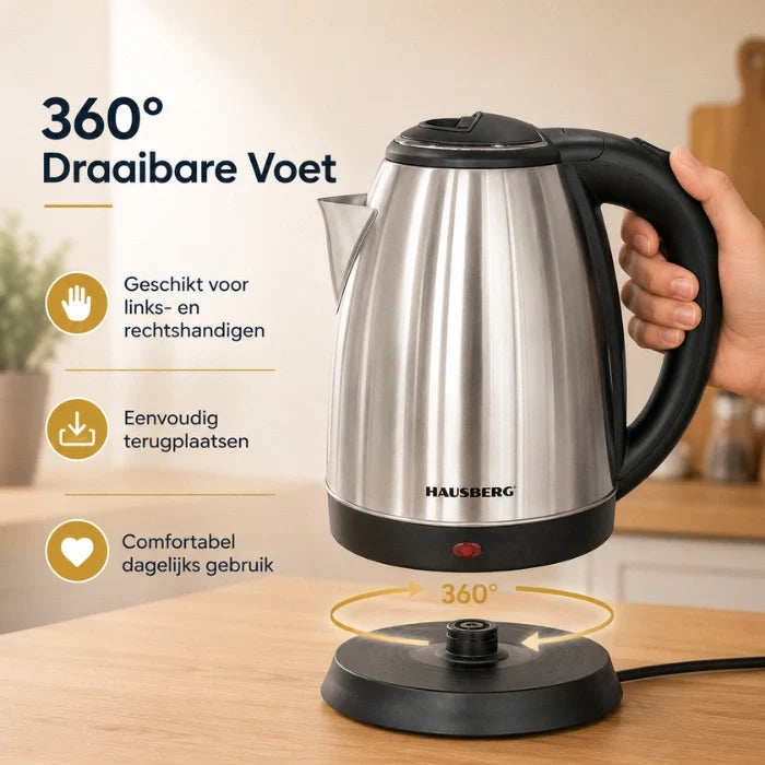 HAUSBERG HB-3615 Hervidor de Agua RVS 1.8L 1500W