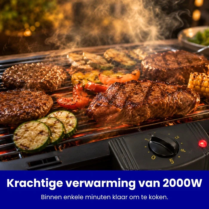 HAUSBERG HB-530NG Parrilla Eléctrica 2000W con Placa Desmontable y Termostato