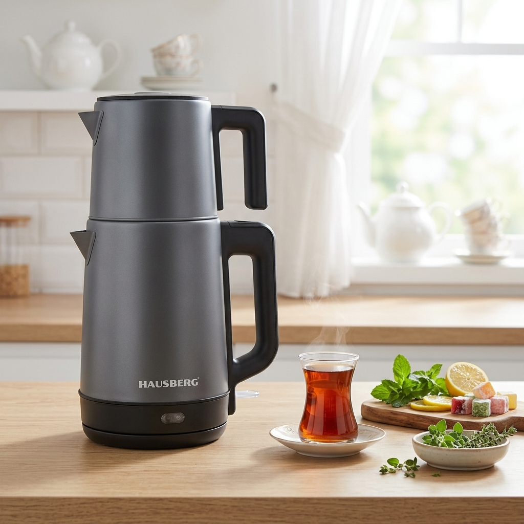 HAUSBERG HB-3636GR Juego de Té 2L Gris Acero Inoxidable