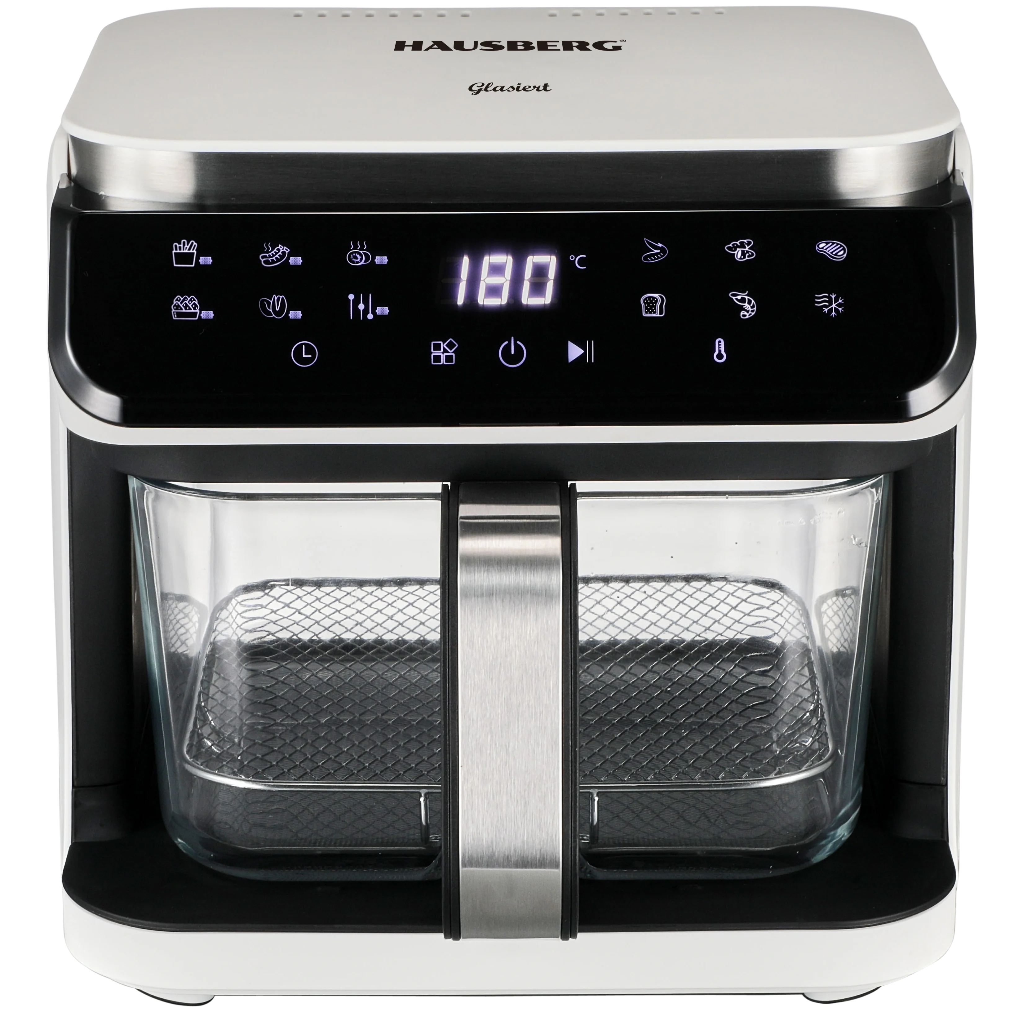 HAUSBERG HB-2343AB Freidora de Aire 6.5L Cesta de Vidrio Blanca 1200W