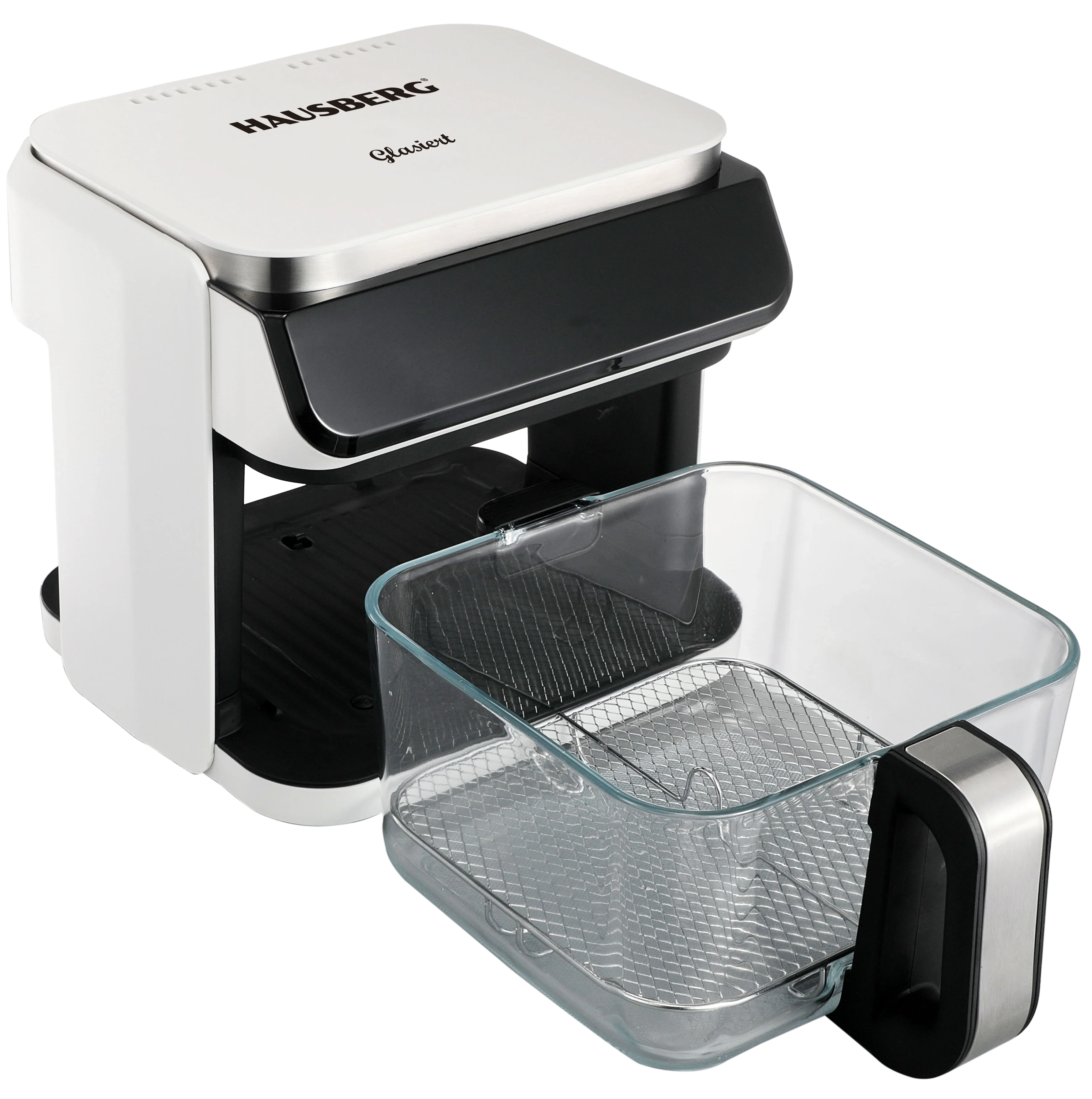 HAUSBERG HB-2343AB Freidora de Aire 6.5L Cesta de Vidrio Blanca 1200W