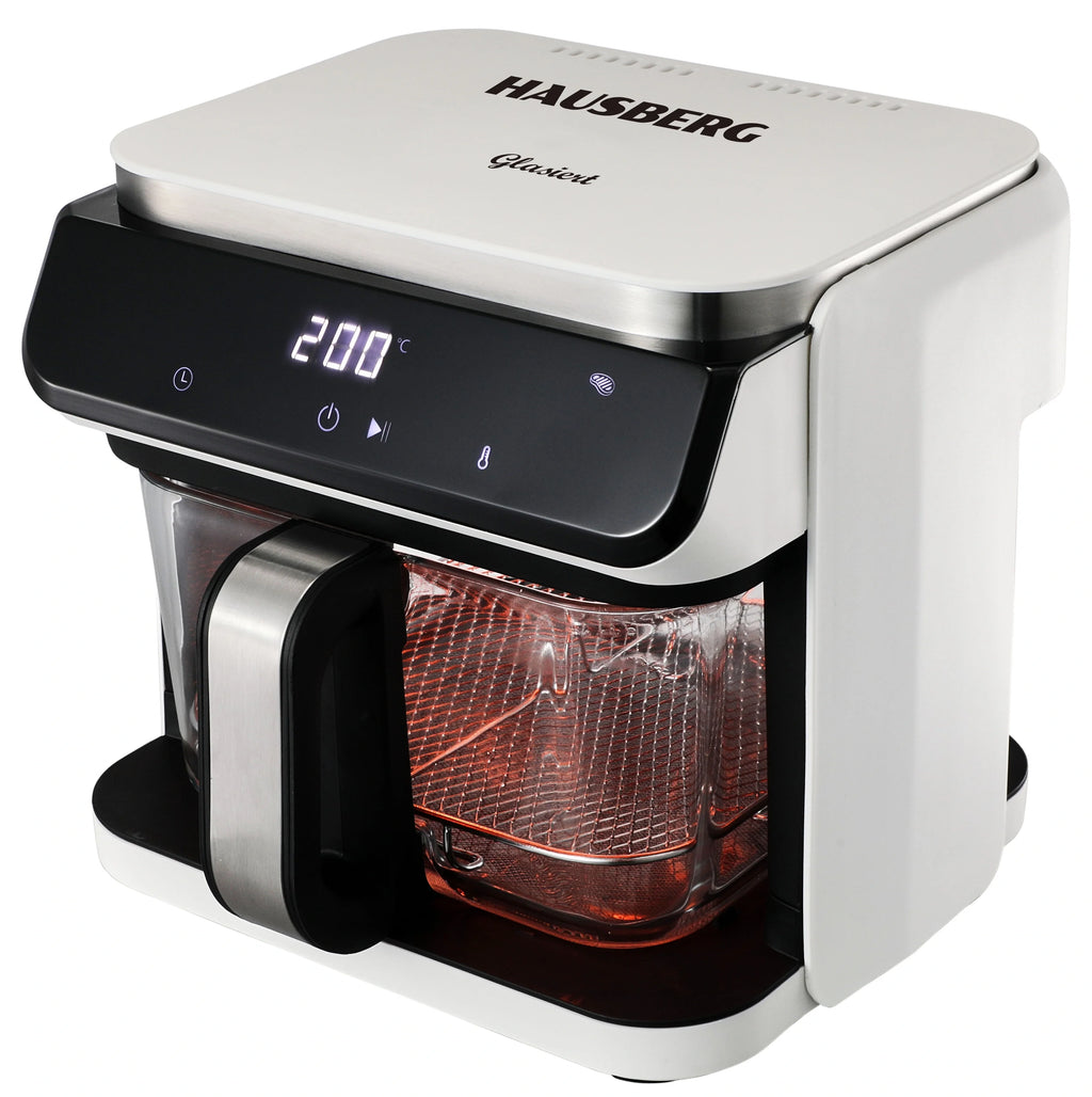 HAUSBERG HB-2343AB Freidora de Aire 6.5L Cesta de Vidrio Blanca 1200W