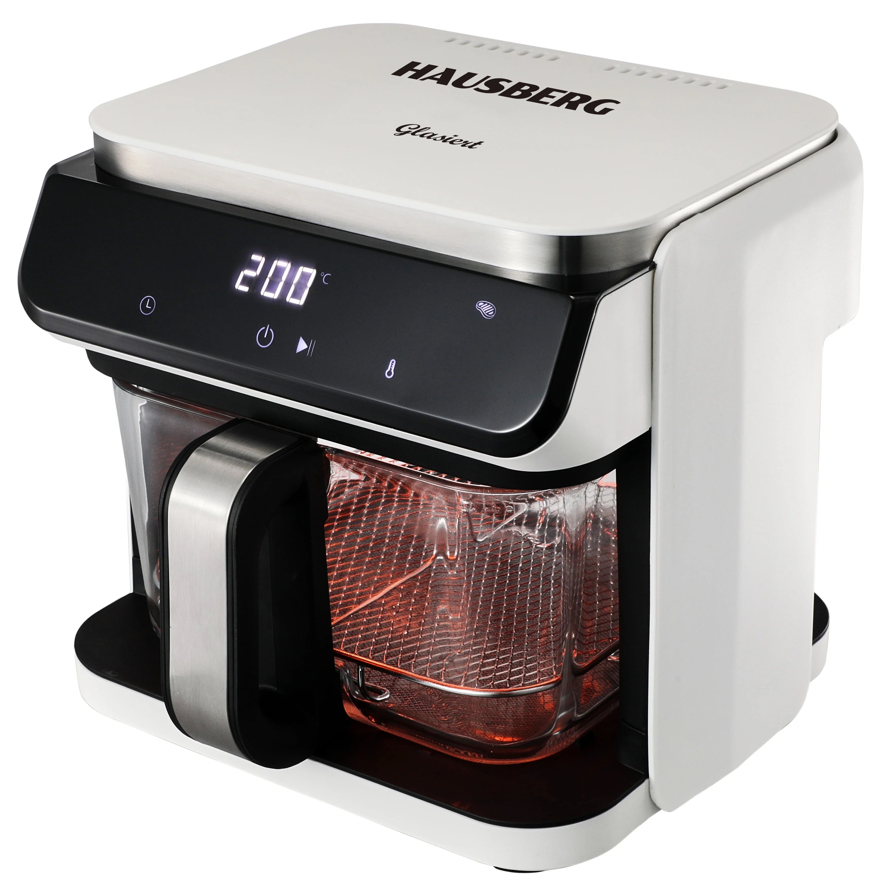 HAUSBERG HB-2343AB Freidora de Aire 6.5L Cesta de Vidrio Blanca 1200W
