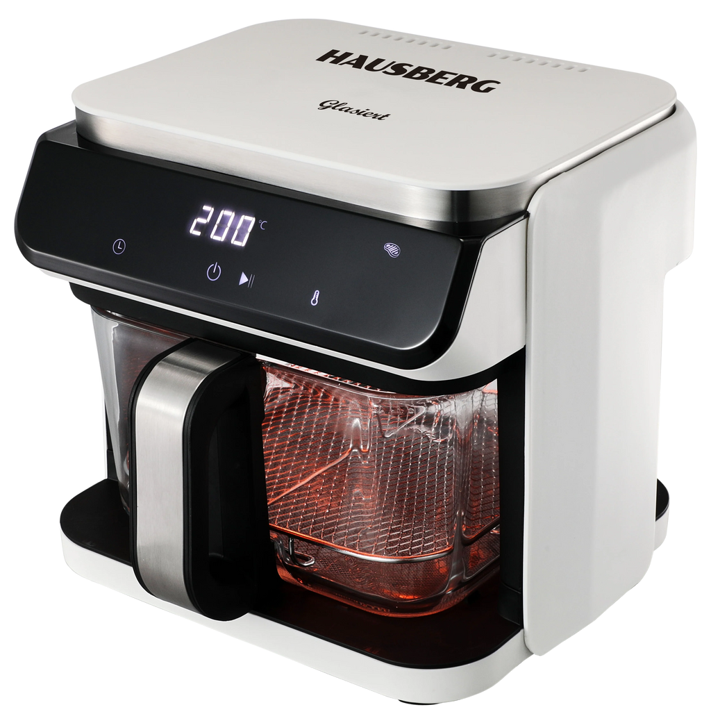 HAUSBERG HB-2343AB Freidora de Aire 6.5L Cesta de Vidrio Blanca 1200W