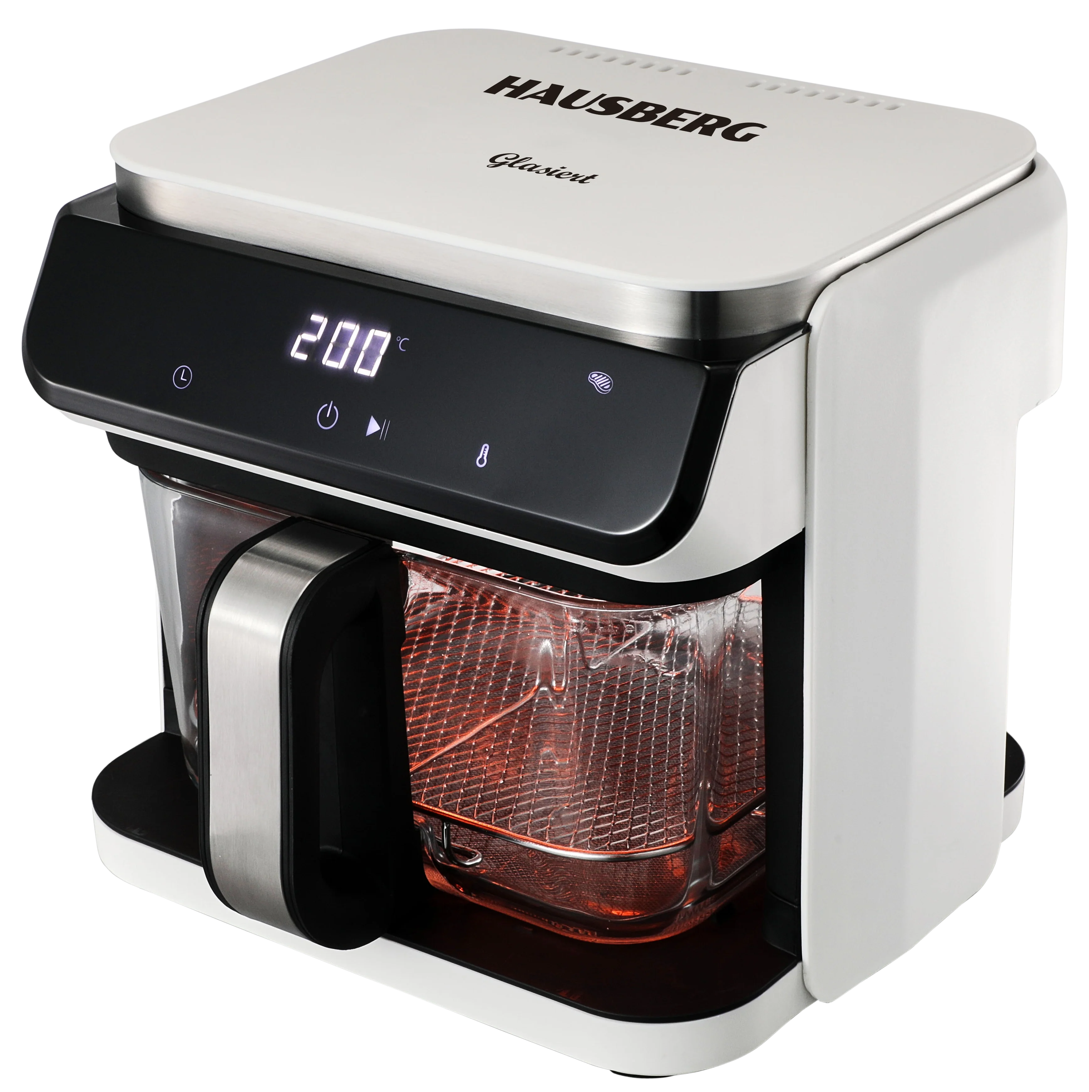 HAUSBERG HB-2343AB Freidora de Aire 6.5L Cesta de Vidrio Blanca 1200W
