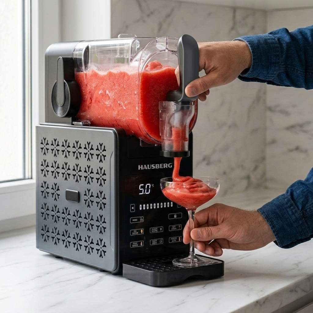 HAUSBERG HB-6045GR Máquina de Slushie y Helados de 2L con Pantalla Táctil